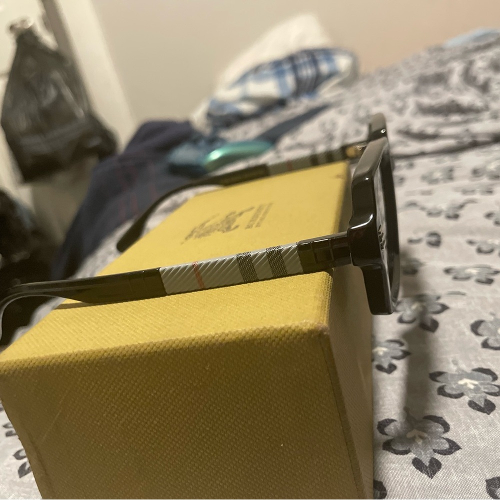 Black Burberry Sunglasses with Plaid Detail